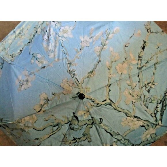 COPY - Almond Blossoms Van Gogh Print Compact Travel Umbrella Black Blue NWT Fr… - Picture 9 of 9